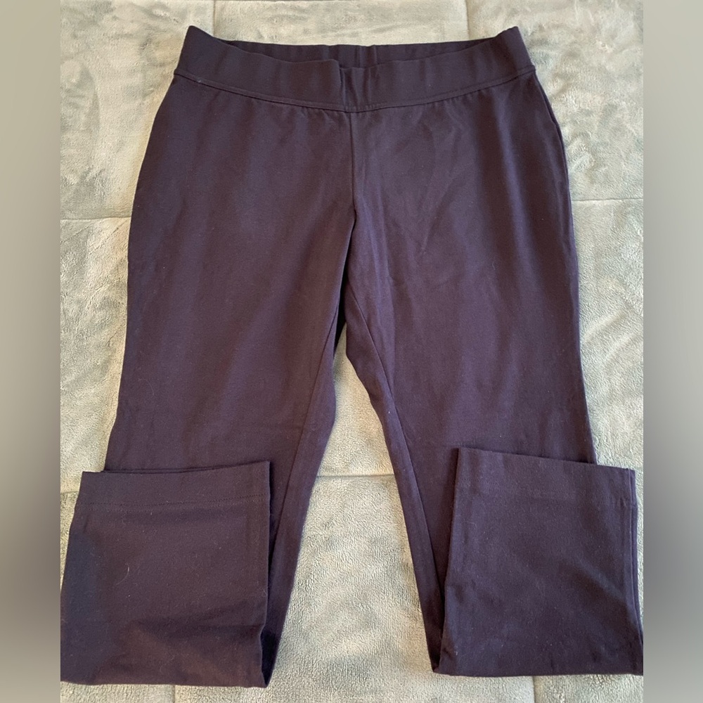 LandsEnd soft cotton dark navy blue pant size L/P 14-16